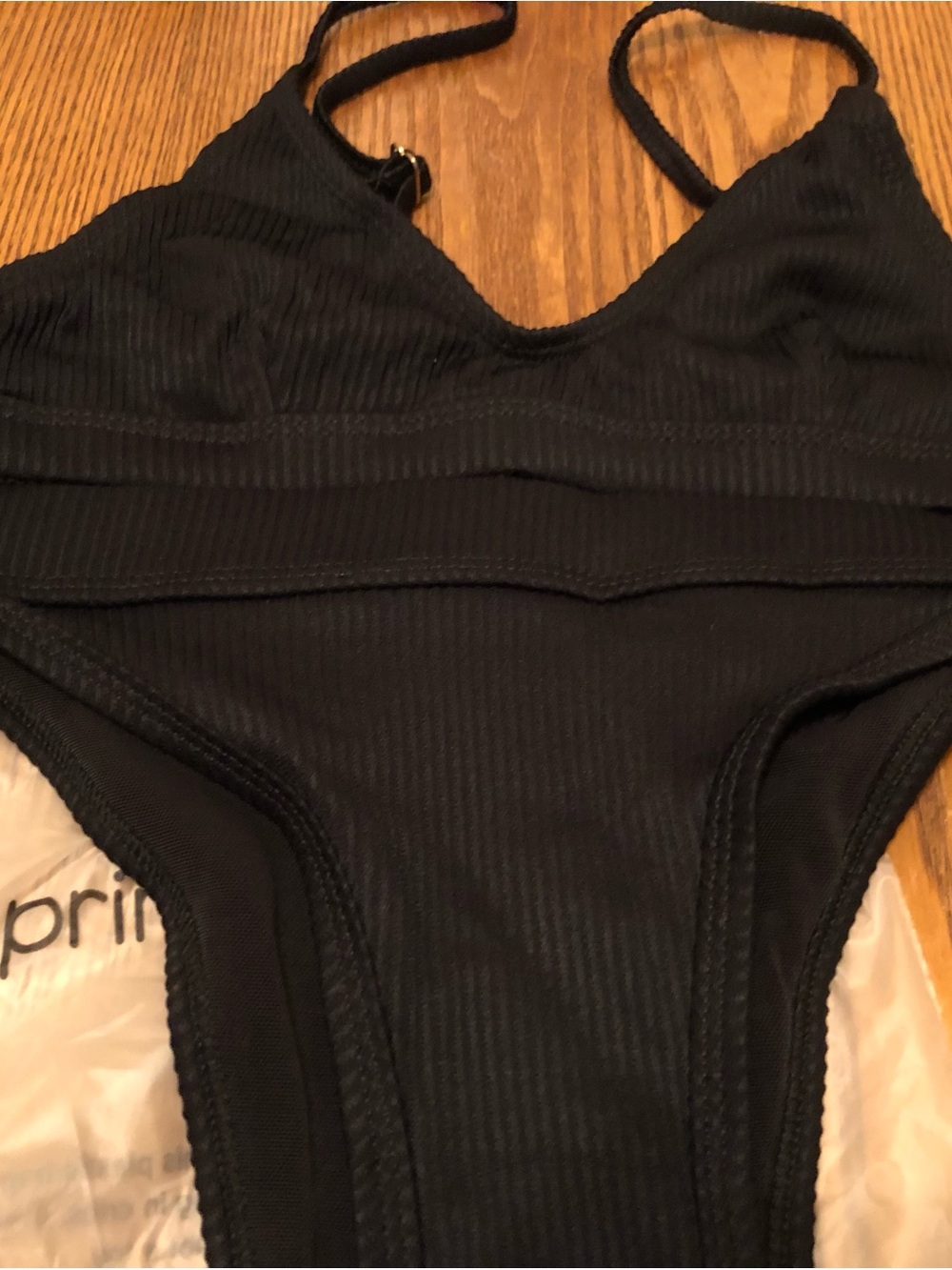 Black Ribbed Kids One-Piece Swimsuit